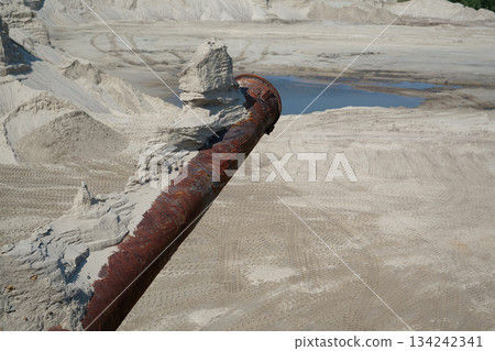 Sand quarry with hydraulic fill 134242341