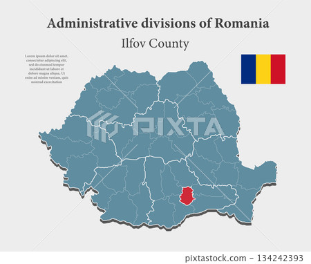 Vector map of Romania - Ilfov County Vector map of Romania - Ilfov County 134242393