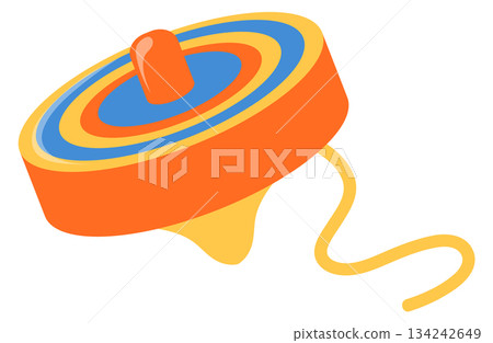 Koma cartoon icon. Spinning japanese wooden toy 134242649