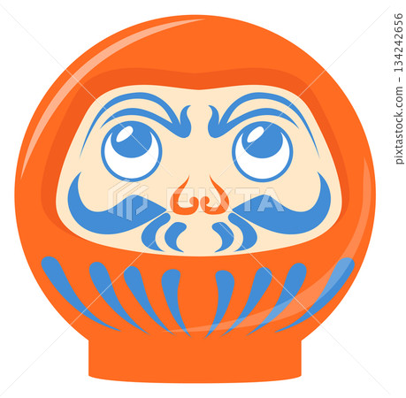 Daruma doll icon. Monk head culture toy 134242656