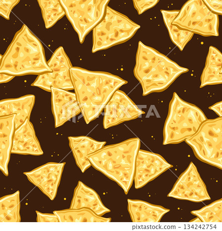 Vector Nachos Seamless Pattern 134242754