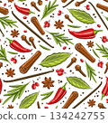 Vector Spices Seamless Pattern 134242755