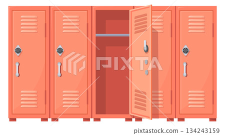 Work clothes storage lockers with cartoon metal door 134243159
