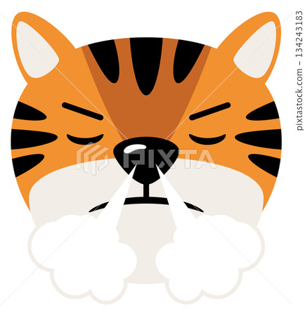 Angry animal emoji. Tiger face cartoon head 134243183