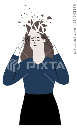 Distorted self image. Woman with borderline personality disorder Distorted self image. Woman with borderline personality disorder 134243186