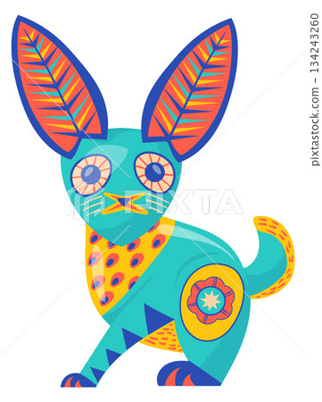 Alebrije animal. Colorful ornate rabbit in mexican style 134243260
