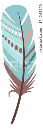 Writer feather. Curved ink quill in retro style Writer feather. Curved ink quill in retro style 134243300