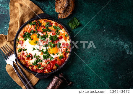 Shakshuka, traditional Jewish breakfast dish Shakshuka, traditional Jewish breakfast dish 134243472