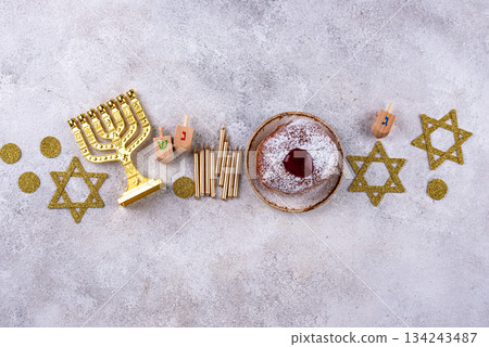Traditional Jewish holiday Hanukkah background Traditional Jewish holiday Hanukkah background 134243487