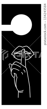 Quiet door tag. Private room handle hanger 134243584