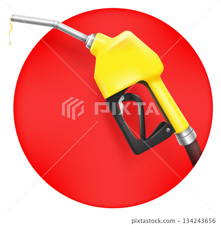 Fuel gun realistic mockup. Car station pump 134243656