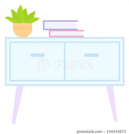 Side table icon. House furniture color symbol 134243671