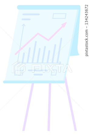 Financial statistics on flip board color icon. Business presentation 134243672