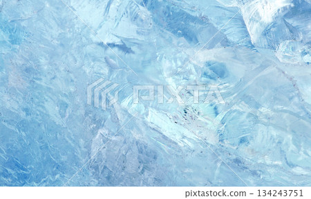 amethyst crystal displays frozen textures with cool Blue hues. The icy surface of the gemstone 134243751