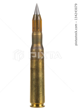 The .50 BMG, 12.7?99mm NATO cartridge. Armor-piercing incendiary silver tip-amber sabot (M903 SLAP) The .50 BMG, 12.7?99mm NATO cartridge. Armor-piercing incendiary silver tip-amber sabot (M903 SLAP) 134243879