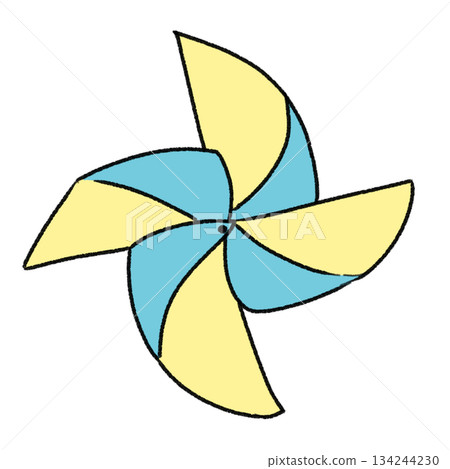 一幅簡單可愛的風車插圖 134244230