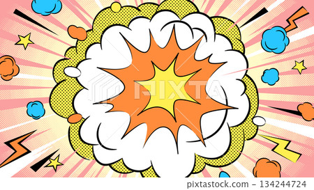 美國漫畫風格普普藝術背景 134244724