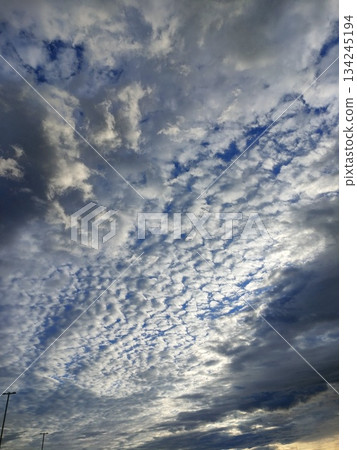 Autumn sky, sheep clouds Autumn sky, sheep clouds 134245194