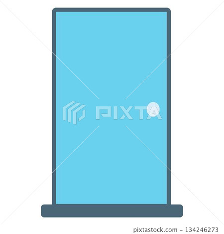 Blue Wood Panel Door illustration Blue Wood Panel Door illustration 134246273