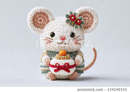 新年生肖針織老鼠玩偶 134246543