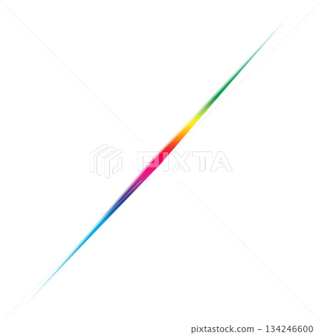 漂浮在透明背景上的斜向彩虹光束 134246600