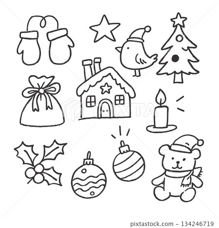 Christmas mitten star bird tree gift bag house candle holly ornament bear festive Christmas mitten star bird tree gift bag house candle holly ornament bear festive 134246719