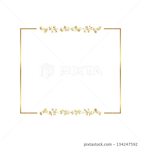 Elegant gold floral frame free vector illustration 134247592