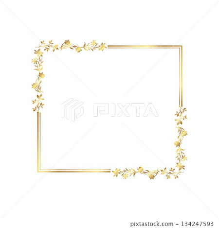 Elegant gold floral frame free vector illustration 134247593