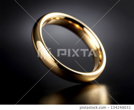 奢華簡約的背景，以金屬環和柔和的光暈漂浮在黑暗中——精緻的設計，非常適合用於標誌和品牌表達。 134248031