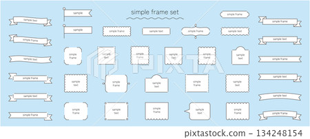 Vector illustration set of simple frames. Borders, headings, titles, speech bubbles Vector illustration set of simple frames. Borders, headings, titles, speech bubbles 134248154