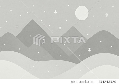 Minimalist geometric winter mountain landscape background Minimalist geometric winter mountain landscape background 134248320