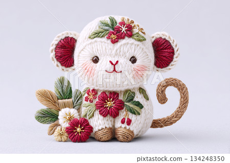 New Year's zodiac monkey knitted doll 134248350