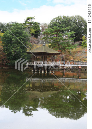 浮見堂、奈良公園、秋葉 浮見堂、奈良公園、秋葉 134248426