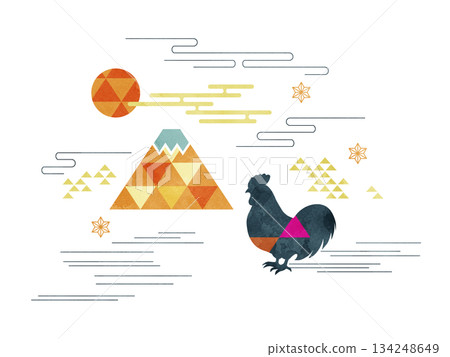 雞和富士山 134248649