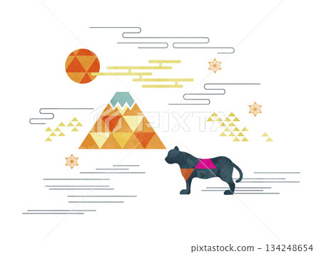 老虎和富士山 134248654