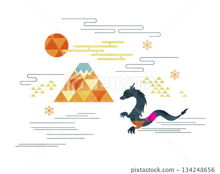Dragon and Mount Fuji 134248656