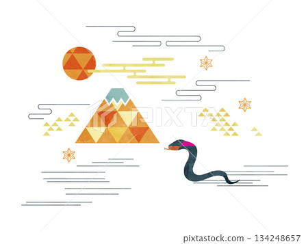 Snake and Mount Fuji 134248657