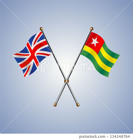United Kingdom and Togo flag. Vector Illustration 134248764