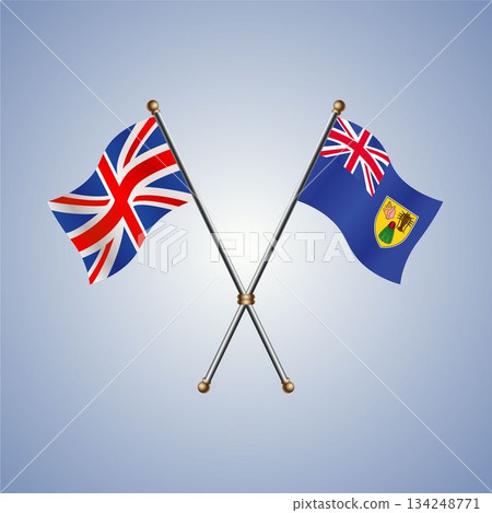 United Kingdom and Turk and Caicos flag. Vector Illustration United Kingdom and Turk and Caicos flag. Vector Illustration 134248771