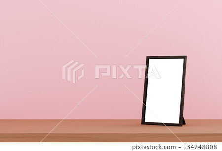 3D material_Photo frame_Pink background 3D material_Photo frame_Pink background 134248808