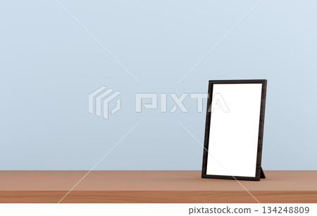 3D material_Photo frame_Light blue background 3D material_Photo frame_Light blue background 134248809