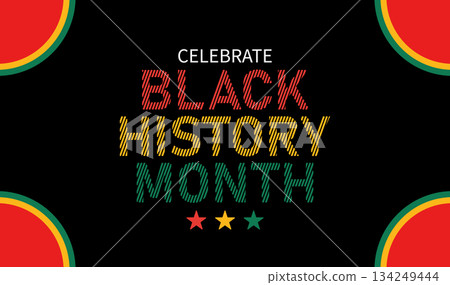 Celebrate Black History Month Banner Bold Red Yellow Green Text Design Celebrate Black History Month Banner Bold Red Yellow Green Text Design 134249444