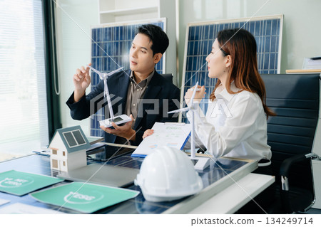 Cutting edge solar panel battery concept with our team of renewable energy engineers Cutting edge solar panel battery concept with our team of renewable energy engineers 134249714