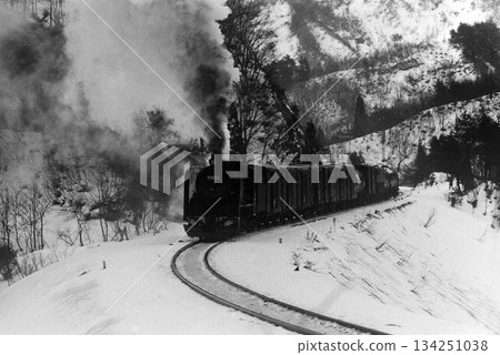 Steam locomotive in snowy country Steam locomotive in snowy country 134251038