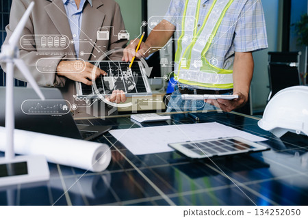 ESG concept of environmental, Green ethical business preserving resources, reducing CO2, Business person team 134252050