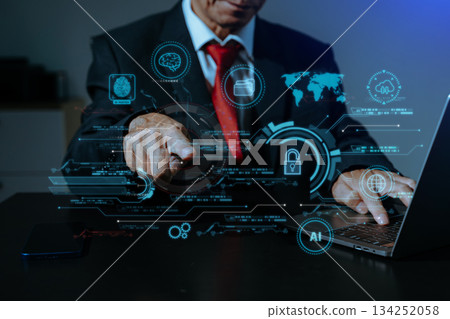 Network security. business using digital tablet and computer with digital padlock for data protection, internet technology Network security. business using digital tablet and computer with digital padlock for data protection, internet technology 134252058