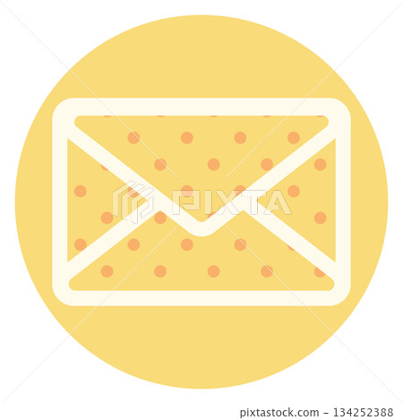 Mail simple icon yellow polka dots 134252388