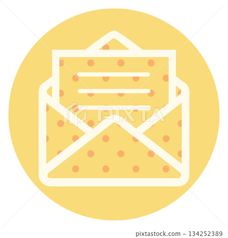 Mail simple icon Document Yellow Polka dot Mail simple icon Document Yellow Polka dot 134252389