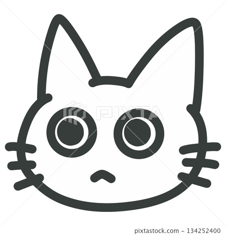 一隻眼神空洞的貓的插圖 134252400