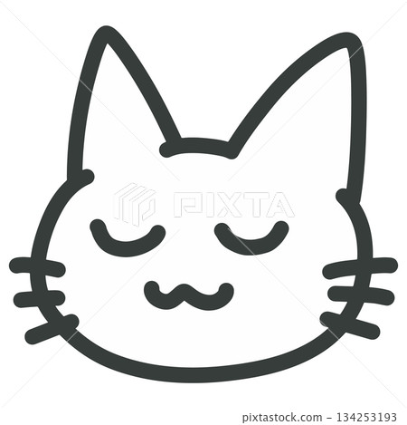 Illustration of a cat sleeping comfortably 134253193